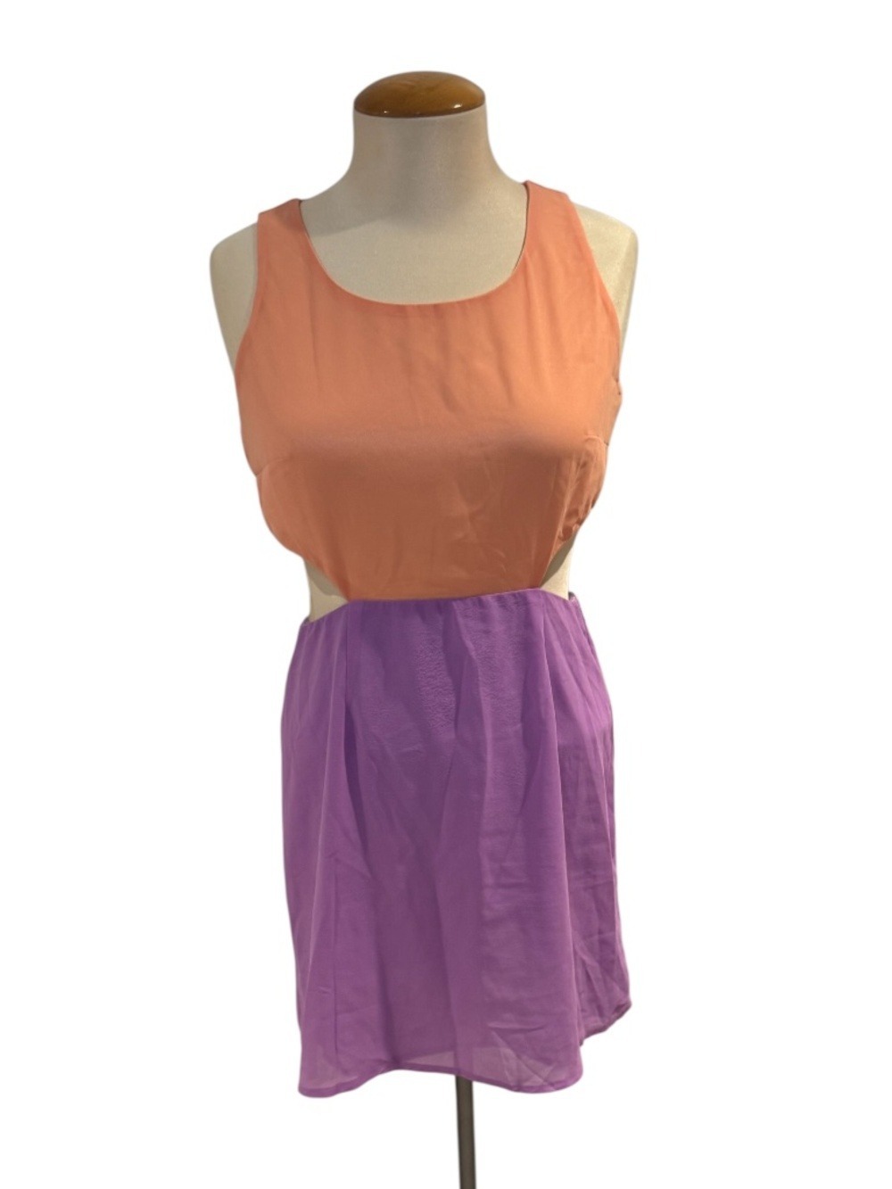 TOBI peach & light purple cut-out mini dress - size s